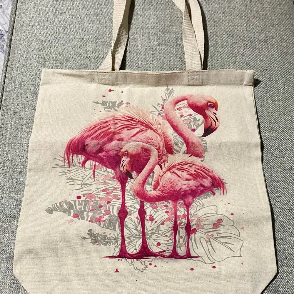 Pink Flamingo Canvas Tote Bag